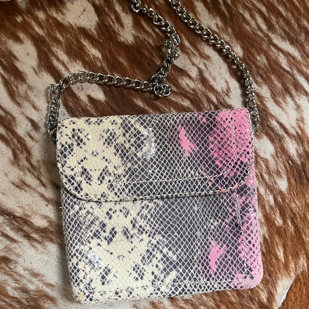 Banana Republic leather snake skin embossed purse